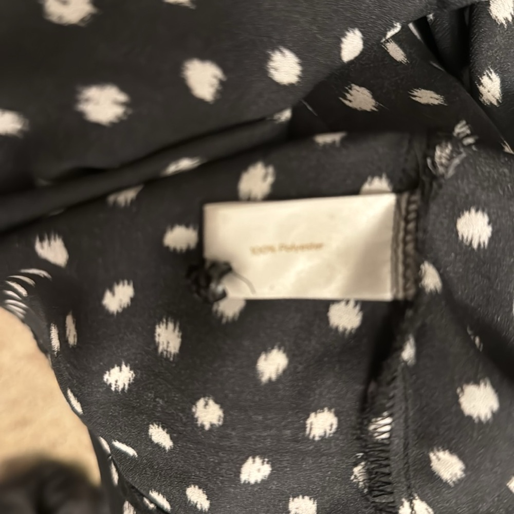 Decree Blue cold shoulder midi dress with cream polka dots - Picture 7 of 7